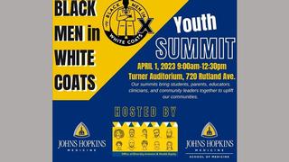 Flier for Black Men in White Coats Summit 